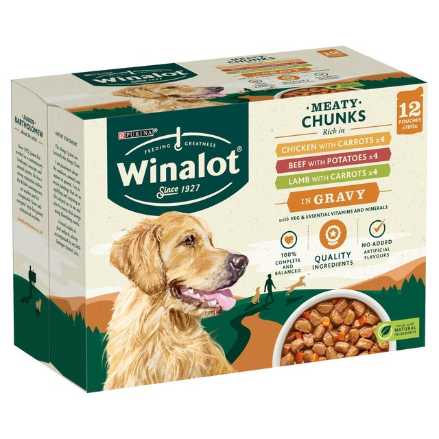 Winalot Meaty Chunks Mixed in Gravy Wet Dog Food 12 x 100g GOODS M&S