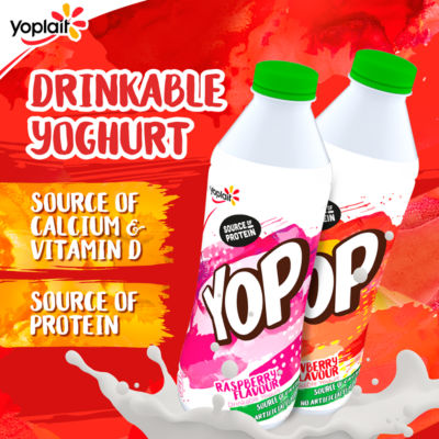 Yop raspberry drinking yoghurt 500g (British brand)