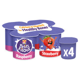 Petits Filous strawberry and raspberry yoghurt pots 4x85g, imported from the UK