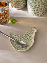 Sage Green Pat the Chicken Spoon Rest Ceramic Spoon Rest