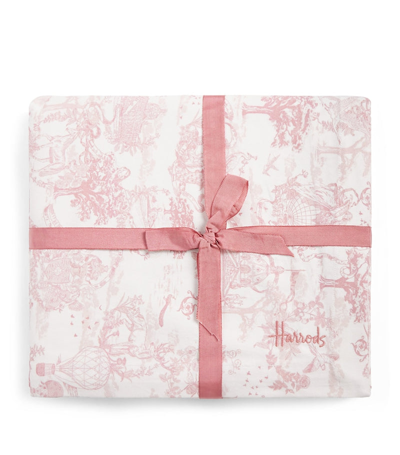 Harrods Cotton Embroidered Toile de Jouy Tablecloth (160cm x 240cm)