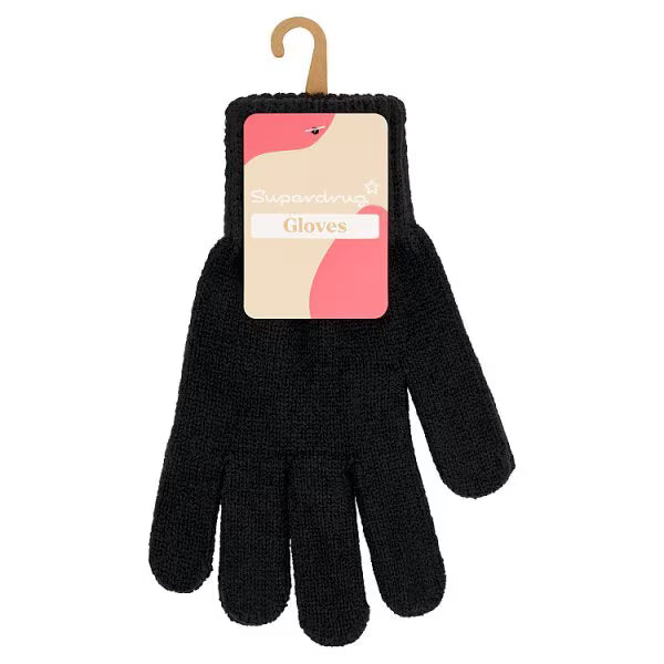 Superdrug black warm winter gloves (British brand)