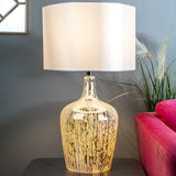 Lolek silver glass dual light table lamp 61cm, UK version