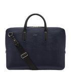 Smythson premium leather briefcase with logo detail (British brand)