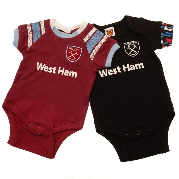 West Ham United FC Baby Sleepsuit (Pack of 2) (12-18 Months) GOODS Superdrug