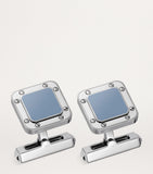 Cartier sterling silver cufflinks and leather pen wallet set - British product