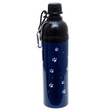 Long Paws navy dog water bottle 750ml, UK version