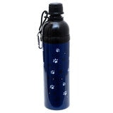 Long Paws navy dog water bottle 750ml, UK version
