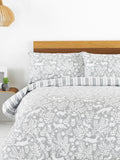 Grey Christmas Scandi Woodland duvet cover and pillowcase set - British product