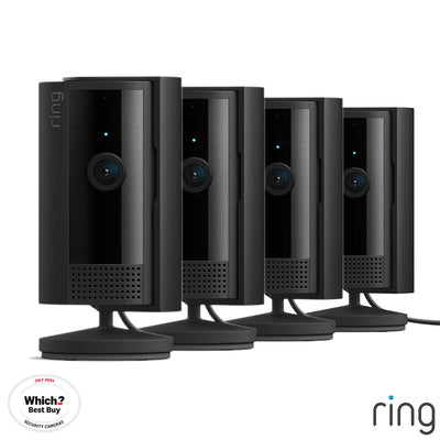 Ring Wired Indoor Security Camera 4 Pack Black