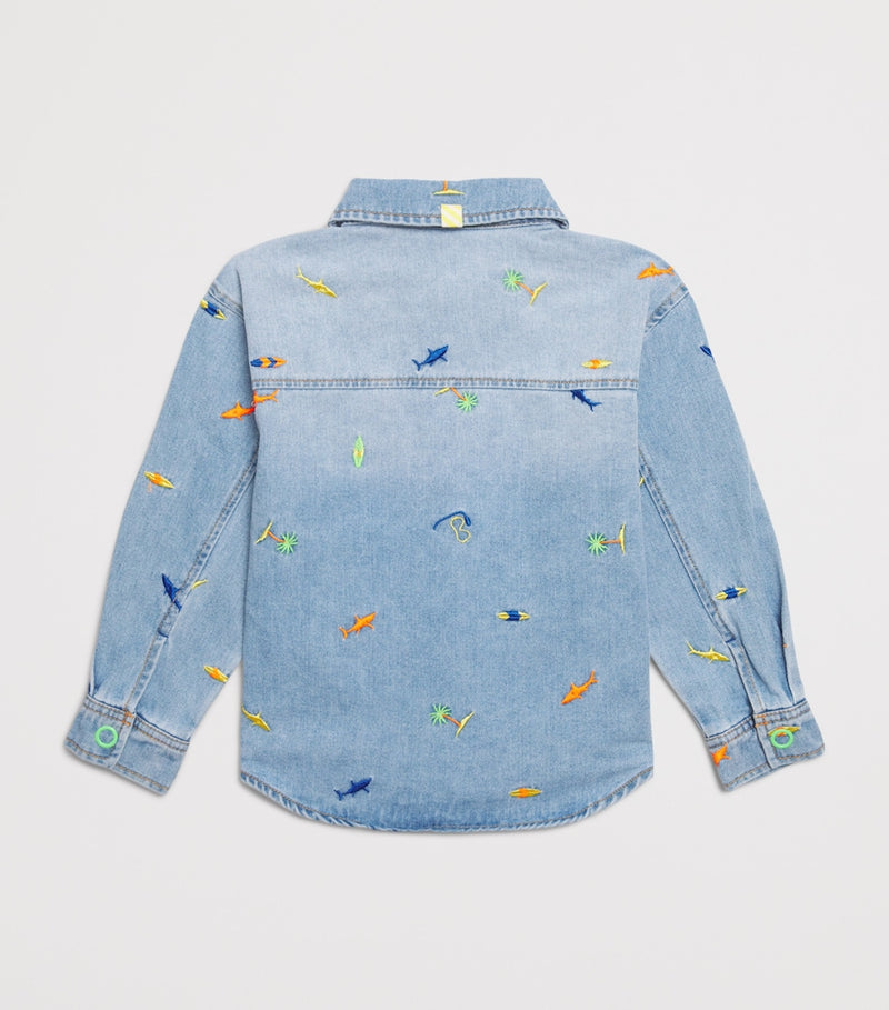 Billieblush embroidered denim shirt for kids aged 4-10 years - British product