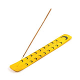 Myga Incense Holder Yellow Moon Natural Wood Decor