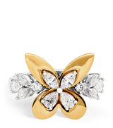 Yeprem Yellow Gold and Diamond Butterfly Ring