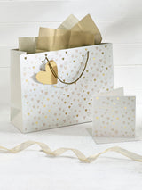 Next Natural Hearts Gift Bag and Card Set 28x37x13cm