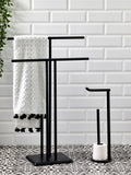 Black Double Freestanding Towel Rail
