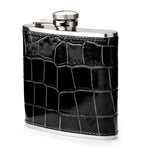 Aspinal Of London Croc-Embossed Leather Flask