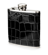 Aspinal Of London Croc-Embossed Leather Flask