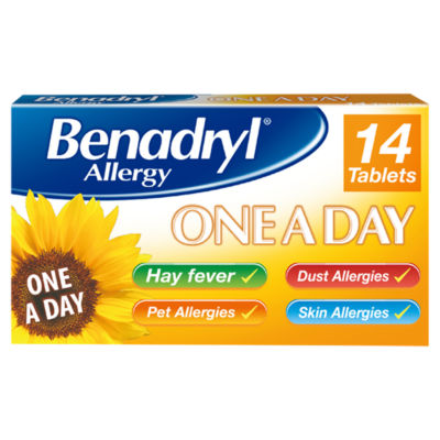 Benadryl allergy relief tablets 10mg 14 pack - British product