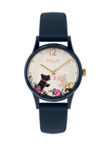 Radley Navy Silicone Strap Floral Dog Dial Ladies Watch