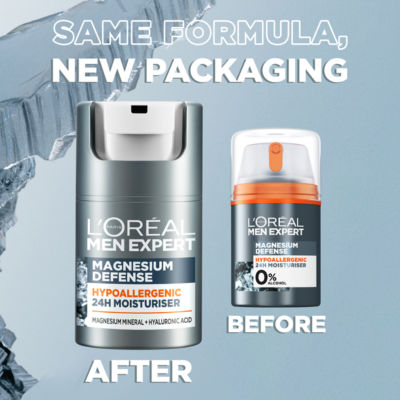 L'Oreal Men Expert Magnesium Defence Hypoallergenic 24H Moisturiser 50ml, UK version