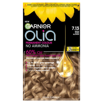 Garnier Olia permanent hair dye 7.13 beige dark blond, UK version