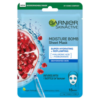 Garnier Moisture Bomb Pomegranate and Hyaluronic Acid Sheet Mask 28g