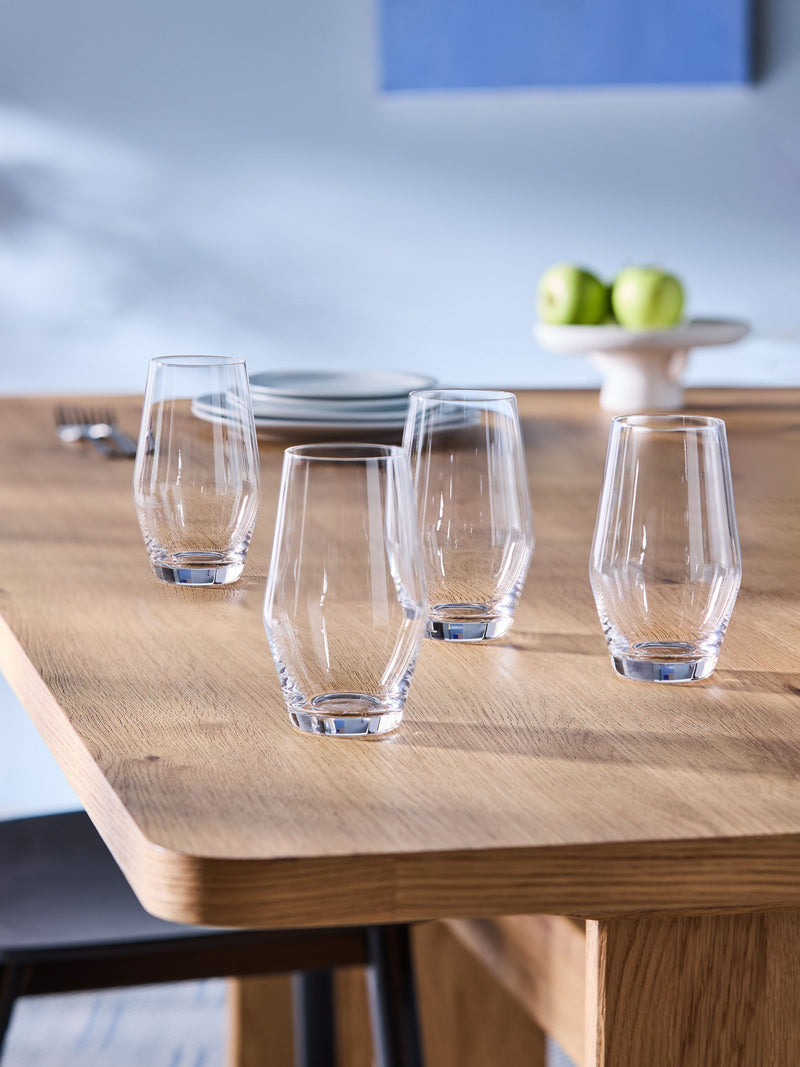 MADE.COM Velma crystal tumbler glasses 4-pack 15cm, imported from the UK