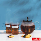 Bodum Assam Tea Press with 2 Tea Glasses Tea Brewing Set 1L