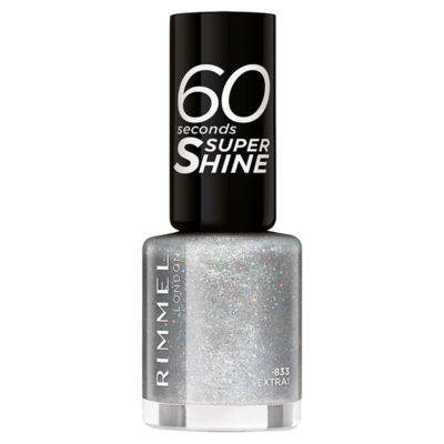 Rimmel London glitter nail polish silver 8ml, imported from the UK