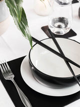 Lara-May Set of 8 Black Leather Coasters and Placemats