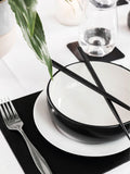 Lara-May black leather coasters and placemats set of 8, UK version
