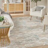 Nourison Glitz Grey Abstract Rug, UK version