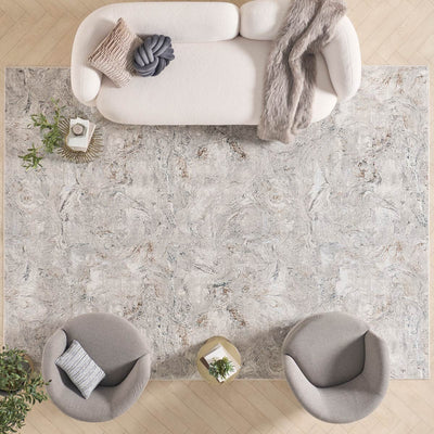 Nourison Glitz Grey Space Area Rug in Multiple Sizes
