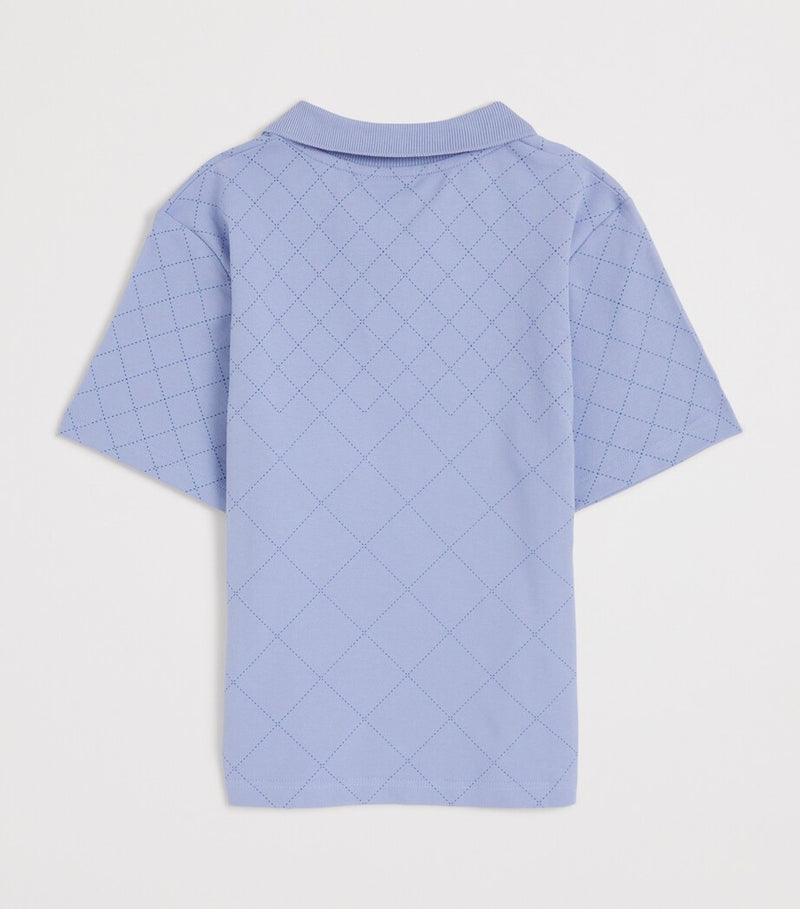 BOSS kids' stretch-cotton grid polo shirt for ages 4-16 years - British product