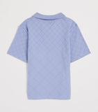 BOSS kids' stretch-cotton grid polo shirt for ages 4-16 years - British product