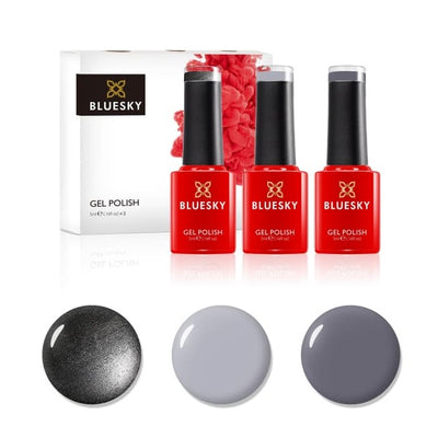 Bluesky Mini Trio Shades Of Grey Gel Polish Set 5ml