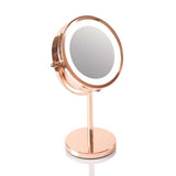 Rio Rose Gold Double Sided LED Makeup Mirror with 5x Magnification