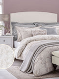 Laura Ashley Grey Dove reversible sateen Pussy Willow duvet cover and pillowcase set, UK version