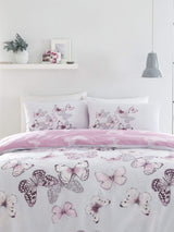 Catherine Lansfield Purple Scatter Butterfly Duvet Cover and Pillowcase Set