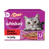 Whiskas 1+ Duo Meaty Combos Adult Wet Cat Food Pouches in Jelly 12x85g GOODS Sainsburys