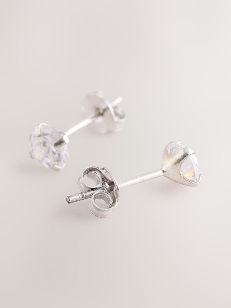 Sterling Silver Cubic Zirconia Stud Earrings