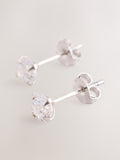 Sterling Silver Cubic Zirconia Stud Earrings