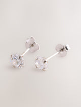 Sterling Silver Cubic Zirconia Stud Earrings