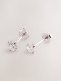 Sterling Silver Cubic Zirconia Stud Earrings