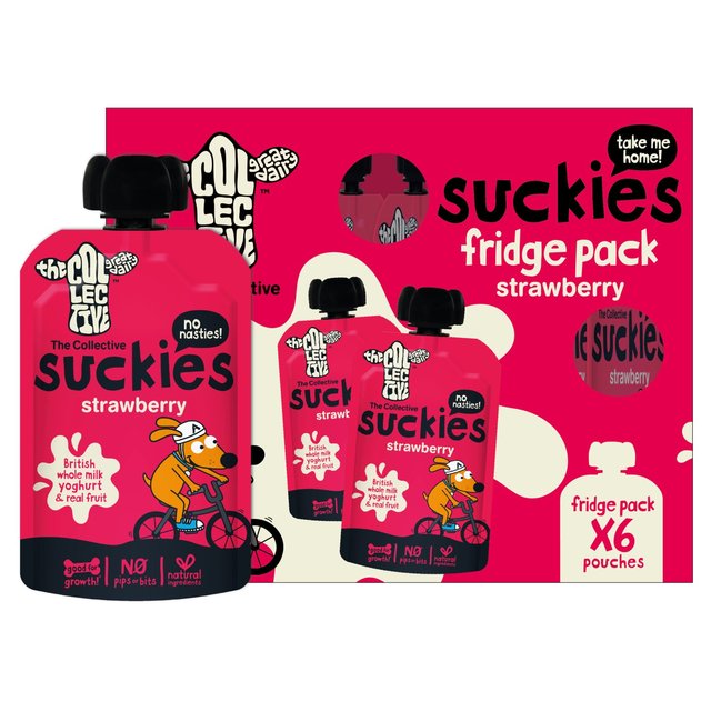 The Collective Strawberry Suckies Multipack Kids Yoghurt 6 x 90g GOODS M&S