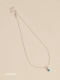Sterling silver hexagon birthstone necklace (British brand)