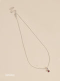 Sterling silver hexagon birthstone necklace (British brand)
