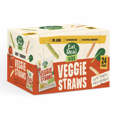Eat Real Veggie Straws Kale, Tomato & Spinach Vegetable Crisps 24 x 20g