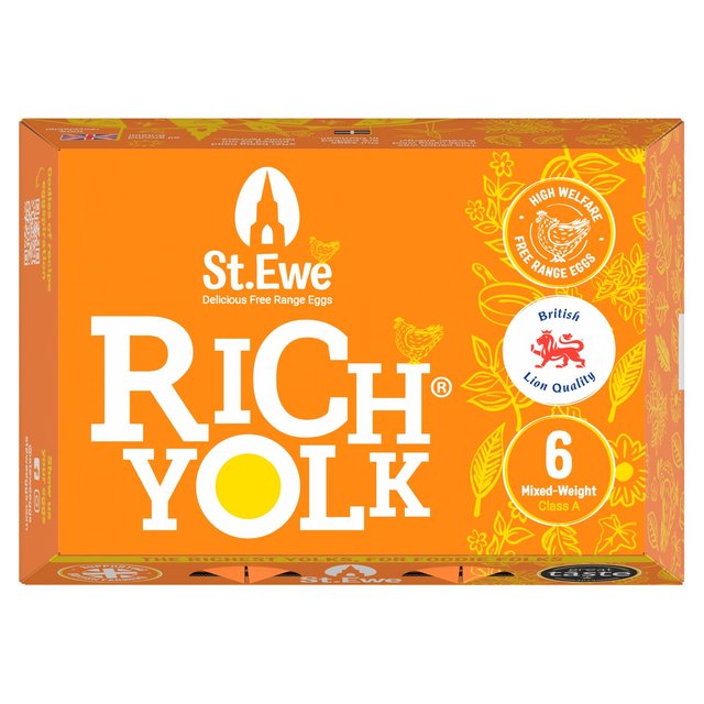 St. Ewe Rich Yolk Free Range Eggs 6 per pack GOODS M&S