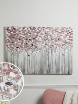 Pink Birch Trees Large Canvas Wall Art